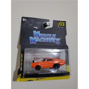 MUSCLE MACHINES #03 - 1966 DODGE CHARGER 1/64 ORANGE MAISTO Rare Collection